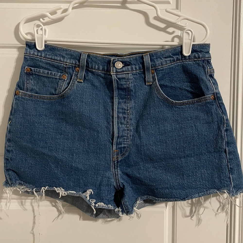 Levis 501 Cut Off Button Fly Denim Shorts Size 32